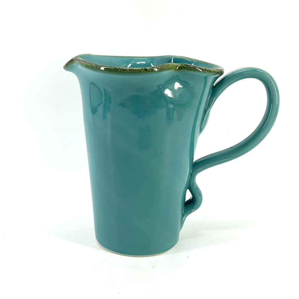 Southern Living At HOME Toscana Collection Teal Earthenware Pitcher Italy 40531